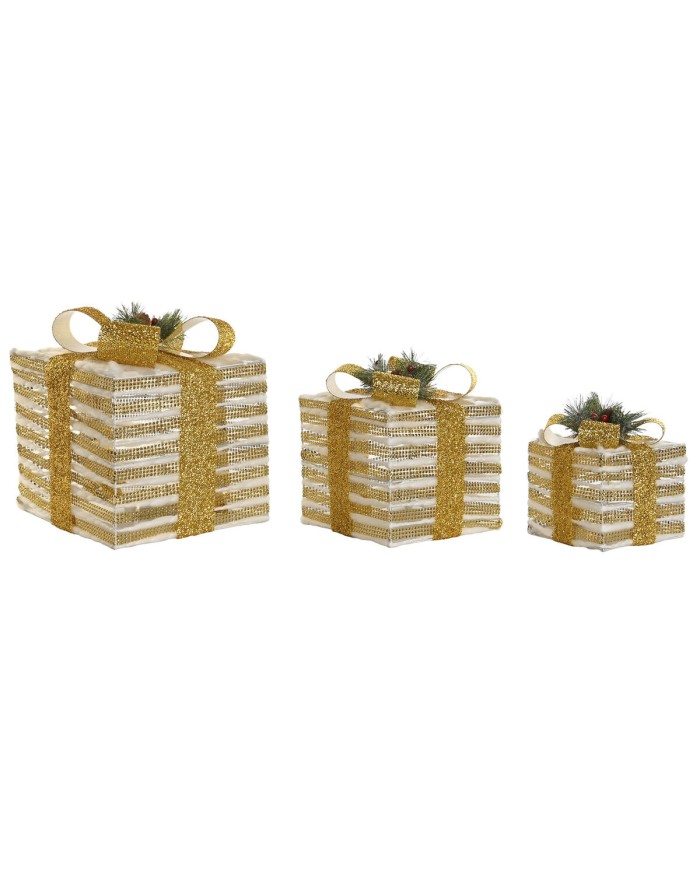 Decorazione Natalizia DKD Home Decor Bianco Rosso Dorato 25 x 25 x 25 cm (3 Pezzi) Decorazione Natalizia DKD Home Decor Bianco Rosso Dorato 25 x 25 x 25 cm (3 Pezzi)