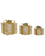 Decorazione Natalizia DKD Home Decor Bianco Rosso Dorato 25 x 25 x 25 cm (3 Pezzi) Decorazione Natalizia DKD Home Decor Bianco Rosso Dorato 25 x 25 x 25 cm (3 Pezzi)