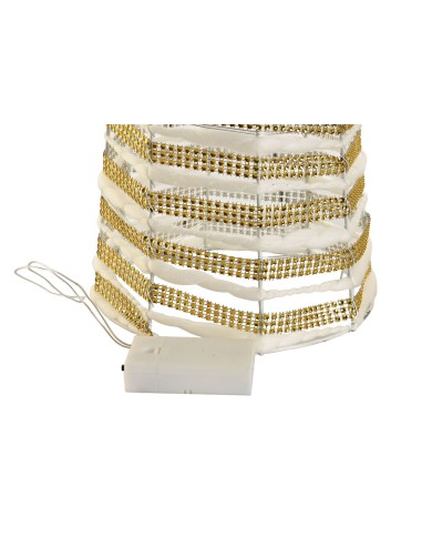 Decorazione Natalizia DKD Home Decor Bianco Dorato 20 x 20 x 80 cm (3 Pezzi)