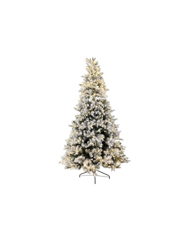 Albero di Natale DKD Home Decor Bianco Verde Polietilene Nevoso 140 x 140 x 210 cm