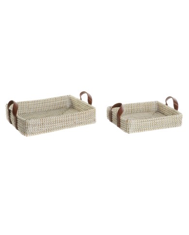 Set di Vassoi DKD Home Decor Naturale Marrone Chiaro Città 41 x 32 x 9 cm (2 Unità) Set di Vassoi DKD Home Decor Naturale Marrone Chiaro Città 41 x 32 x 9 cm (2 Unità)