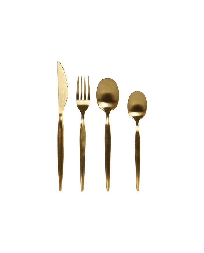 Posate DKD Home Decor Dorato Acciaio inossidabile 2 x 0,5 x 22 cm 24 Pezzi Posate DKD Home Decor Dorato Acciaio inossidabile 2 x 0,5 x 22 cm 24 Pezzi