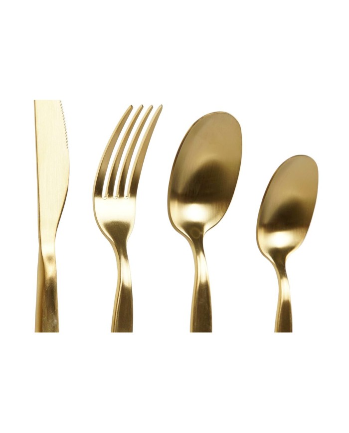 Posate DKD Home Decor Dorato Acciaio inossidabile 2 x 0,5 x 22 cm 24 Pezzi Posate DKD Home Decor Dorato Acciaio inossidabile 2 x 0,5 x 22 cm 24 Pezzi