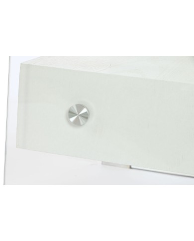 Comodino DKD Home Decor Bianco Trasparente Cristallo Legno MDF 50 x 40 x 45,5 cm