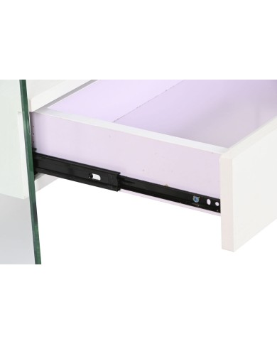 Comodino DKD Home Decor Bianco Trasparente Cristallo Legno MDF 50 x 40 x 45,5 cm