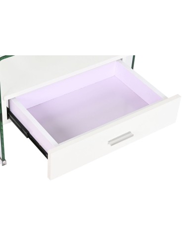Comodino DKD Home Decor Bianco Trasparente Cristallo Legno MDF 50 x 40 x 45,5 cm