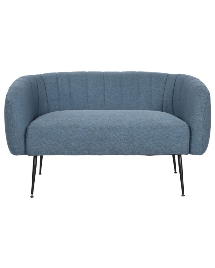 Divano DKD Home Decor Azzurro Nero Schiuma Legno Metallo Velluto Scandi 129 x 75 x 73 cm Divano DKD Home Decor Azzurro Nero Schiuma Legno Metallo Velluto Scandi 129 x 75 x 73 cm
