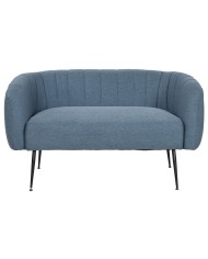 Divano DKD Home Decor Azzurro Nero Schiuma Legno Metallo Velluto Scandi 129 x 75 x 73 cm Divano DKD Home Decor Azzurro Nero Schiuma Legno Metallo Velluto Scandi 129 x 75 x 73 cm