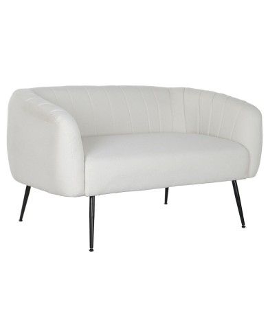 Divano DKD Home Decor Nero Greige Schiuma Legno Metallo Velluto Scandi 129 x 75 x 73 cm Divano DKD Home Decor Nero Greige Schiuma Legno Metallo Velluto Scandi 129 x 75 x 73 cm