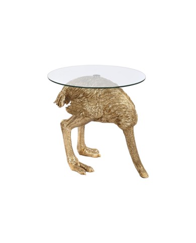 Tavolino Aggiuntivo Home ESPRIT Dorato Resina Cristallo 60 x 60 x 62 cm