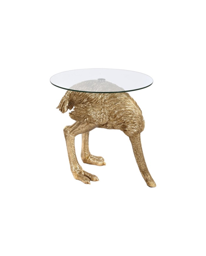 Tavolino Aggiuntivo Home ESPRIT Dorato Resina Cristallo 60 x 60 x 62 cm Tavolino Aggiuntivo Home ESPRIT Dorato Resina Cristallo 60 x 60 x 62 cm