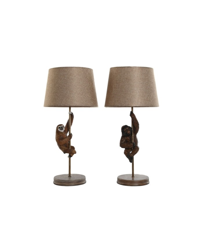 Lampada da tavolo Home ESPRIT Marrone Metallo Resina 50 W 220 V 26 x 26 x 53,5 cm (2 Unità) Lampada da tavolo Home ESPRIT Marrone Metallo Resina 50 W 220 V 26 x 26 x 53,5 cm (2 Unità)