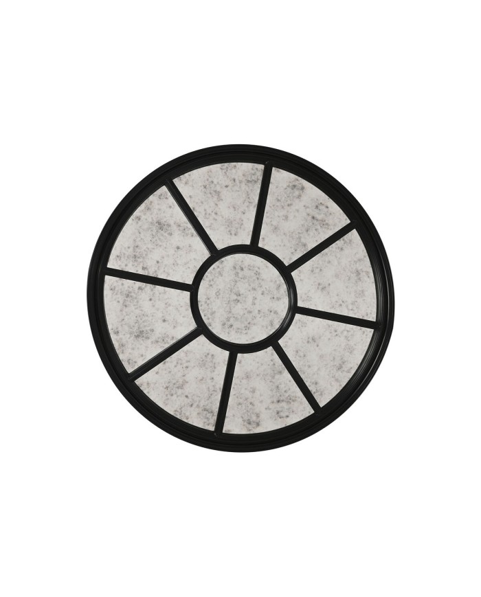 Specchio da parete Home ESPRIT Nero Finitura invecchiata 100 x 5 x 100 cm