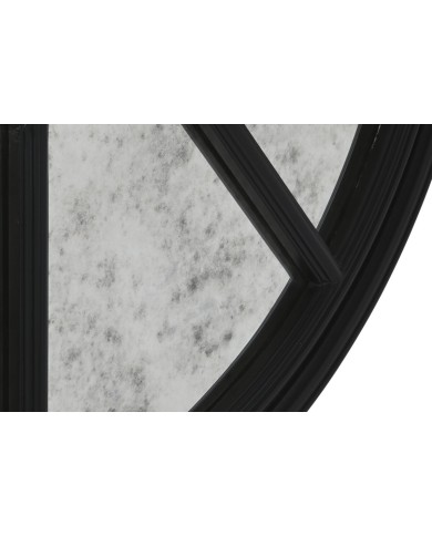 Specchio da parete Home ESPRIT Nero Finitura invecchiata 100 x 5 x 100 cm