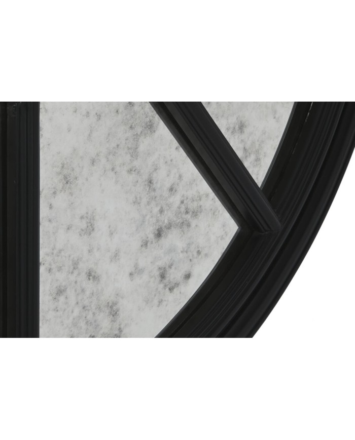 Specchio da parete Home ESPRIT Nero Finitura invecchiata 100 x 5 x 100 cm