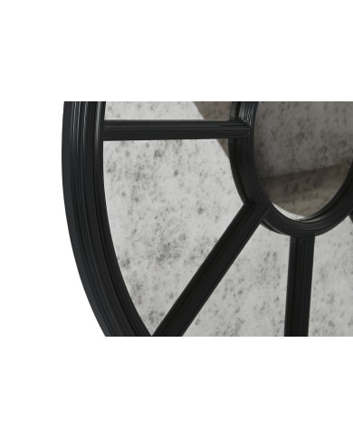 Specchio da parete Home ESPRIT Nero Finitura invecchiata 100 x 5 x 100 cm