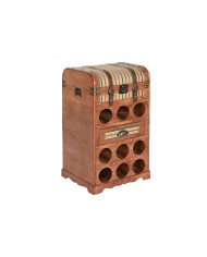 Contenitore per Utensili da Cucina Home ESPRIT Acacia Dolomite 20 x 9,5 x 18,5 cm (2 Unità)