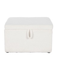 Panca Home ESPRIT Bianco Poliestere Legno MDF 60 x 60 x 36 cm Panca Home ESPRIT Bianco Poliestere Legno MDF 60 x 60 x 36 cm