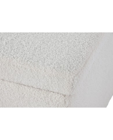 Panca Home ESPRIT Bianco Poliestere Legno MDF 60 x 60 x 36 cm