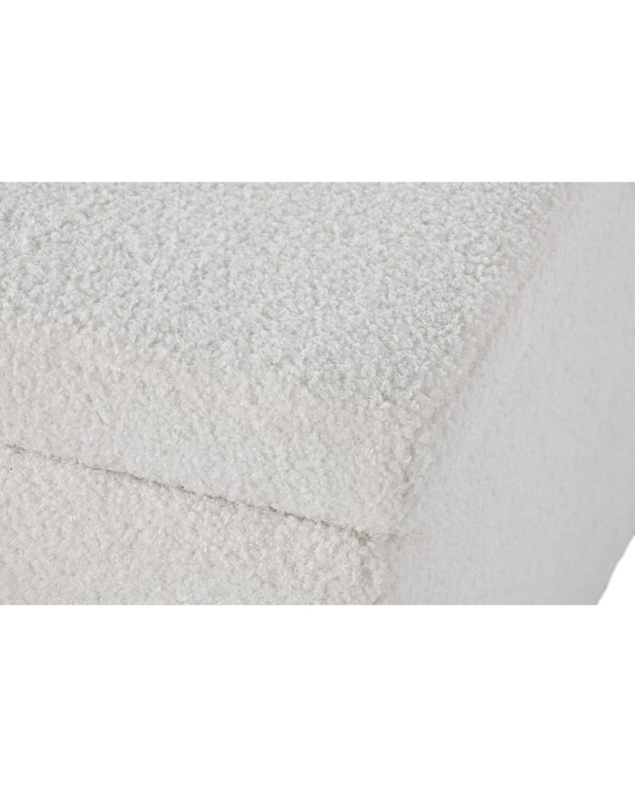 Panca Home ESPRIT Bianco Poliestere Legno MDF 60 x 60 x 36 cm Panca Home ESPRIT Bianco Poliestere Legno MDF 60 x 60 x 36 cm