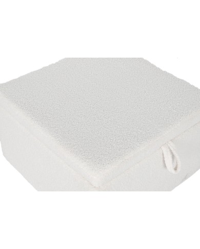 Panca Home ESPRIT Bianco Poliestere Legno MDF 60 x 60 x 36 cm