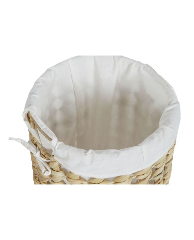 Cesto per i Panni Sporchi Home ESPRIT Bianco Naturale 3 Pezzi 46 x 46 x 69 cm