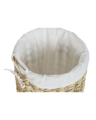 Cesto per i Panni Sporchi Home ESPRIT Bianco Naturale 3 Pezzi 46 x 46 x 69 cm
