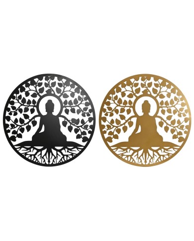 Decorazione da Parete Home ESPRIT Nero Dorato Buddha Orientale 100 x 1 x 100 cm (2 Unità) Decorazione da Parete Home ESPRIT Nero Dorato Buddha Orientale 100 x 1 x 100 cm (2 Unità)