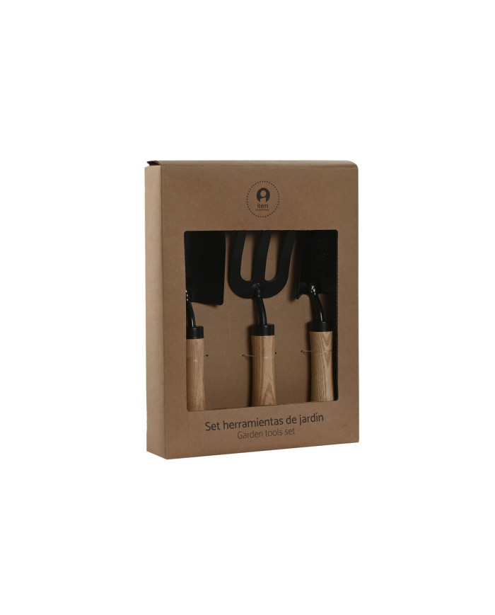 Kit di attrezzi per il giardinaggio Home ESPRIT 3 Pezzi Marrone Nero Acciaio Kit di attrezzi per il giardinaggio Home ESPRIT 3 Pezzi Marrone Nero Acciaio