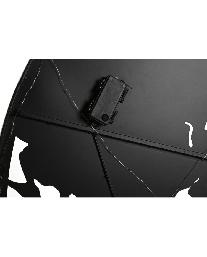 Decorazione da Parete Home ESPRIT Bianco Nero Mappamondo Loft 100 x 1 x 100 cm (2 Unità)