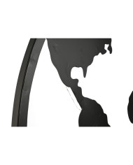 Decorazione da Parete Home ESPRIT Bianco Nero Mappamondo Loft 100 x 1 x 100 cm (2 Unità)