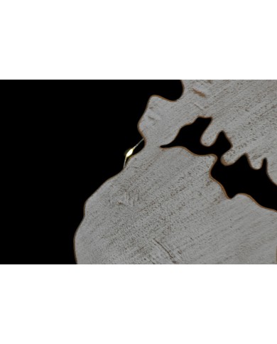 Decorazione da Parete Home ESPRIT Bianco Nero Mappamondo Loft 100 x 1 x 100 cm (2 Unità)