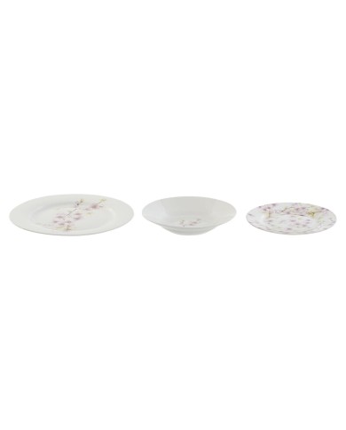 Set di Stoviglie Home ESPRIT Bianco Verde Rosa Porcellana 18 Pezzi 27 x 27 x 2 cm Set di Stoviglie Home ESPRIT Bianco Verde Rosa Porcellana 18 Pezzi 27 x 27 x 2 cm