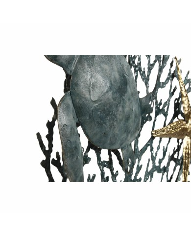 Decorazione da Parete Home ESPRIT Azzurro Dorato Mediterraneo 55 x 4 x 48 cm (2 Unità)