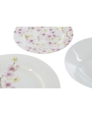 Set di Stoviglie Home ESPRIT Bianco Verde Rosa Porcellana 18 Pezzi 27 x 27 x 2 cm Set di Stoviglie Home ESPRIT Bianco Verde Rosa Porcellana 18 Pezzi 27 x 27 x 2 cm
