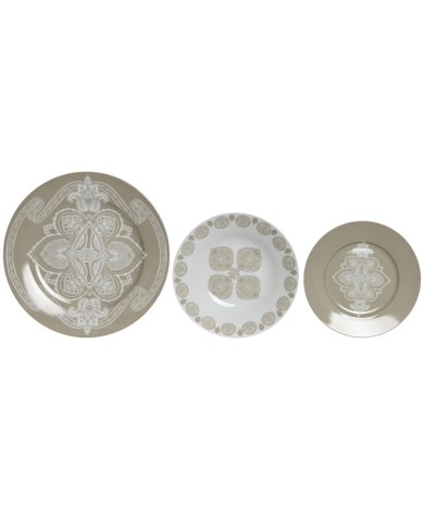 Set di Stoviglie Home ESPRIT Azzurro Beige Porcellana 18 Pezzi 27 x 27 x 2 cm Set di Stoviglie Home ESPRIT Azzurro Beige Porcellana 18 Pezzi 27 x 27 x 2 cm