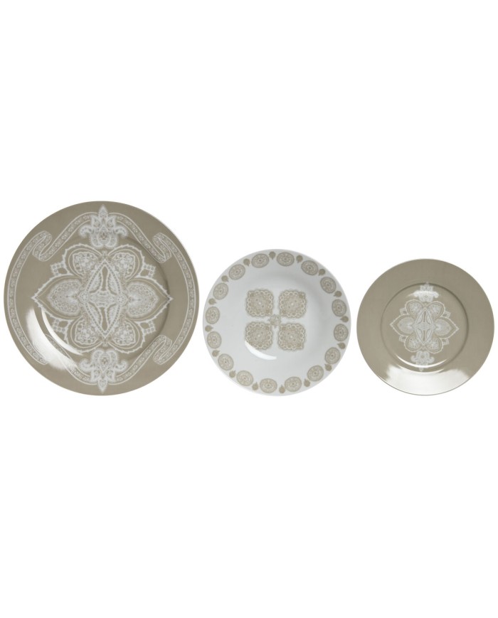 Set di Stoviglie Home ESPRIT Azzurro Beige Porcellana 18 Pezzi 27 x 27 x 2 cm Set di Stoviglie Home ESPRIT Azzurro Beige Porcellana 18 Pezzi 27 x 27 x 2 cm