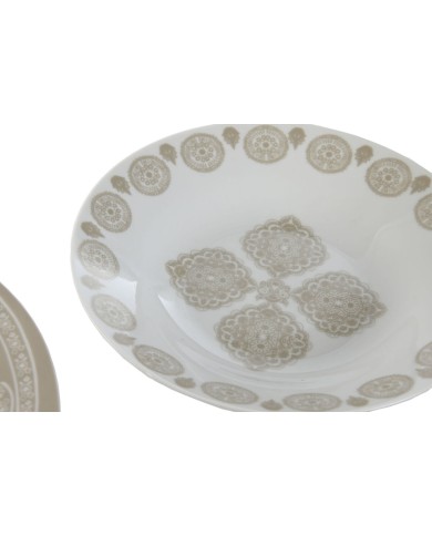 Set di Stoviglie Home ESPRIT Azzurro Beige Porcellana 18 Pezzi 27 x 27 x 2 cm