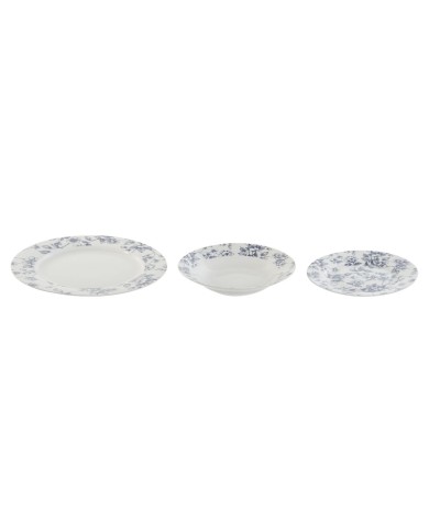 Set di Stoviglie Home ESPRIT Azzurro Porcellana Floreale 18 Pezzi 27 x 27 x 2 cm Set di Stoviglie Home ESPRIT Azzurro Porcellana Floreale 18 Pezzi 27 x 27 x 2 cm