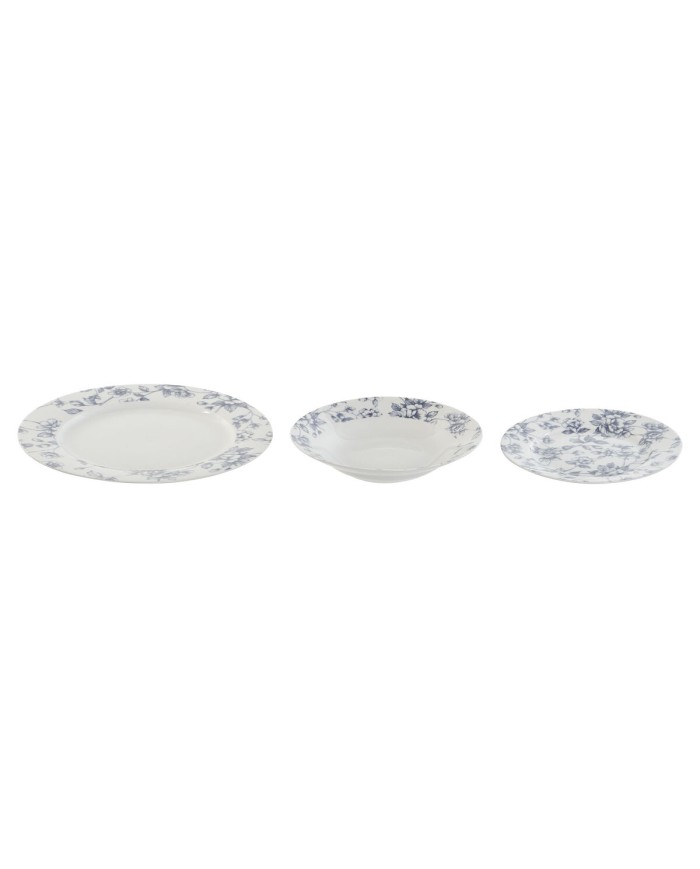 Set di Stoviglie Home ESPRIT Azzurro Porcellana Floreale 18 Pezzi 27 x 27 x 2 cm Set di Stoviglie Home ESPRIT Azzurro Porcellana Floreale 18 Pezzi 27 x 27 x 2 cm