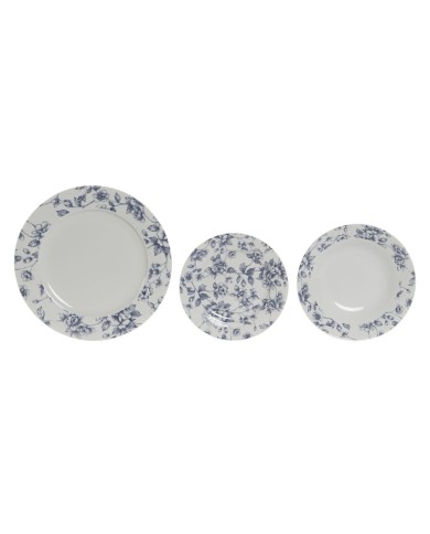Set di Stoviglie Home ESPRIT Azzurro Porcellana Floreale 18 Pezzi 27 x 27 x 2 cm Set di Stoviglie Home ESPRIT Azzurro Porcellana Floreale 18 Pezzi 27 x 27 x 2 cm