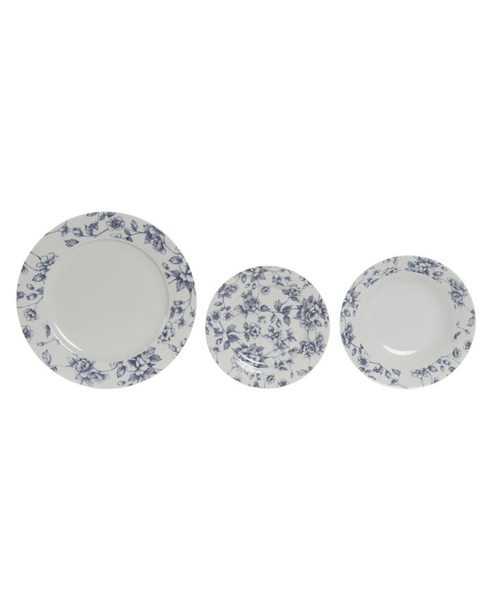 Set di Stoviglie Home ESPRIT Azzurro Porcellana Floreale 18 Pezzi 27 x 27 x 2 cm Set di Stoviglie Home ESPRIT Azzurro Porcellana Floreale 18 Pezzi 27 x 27 x 2 cm