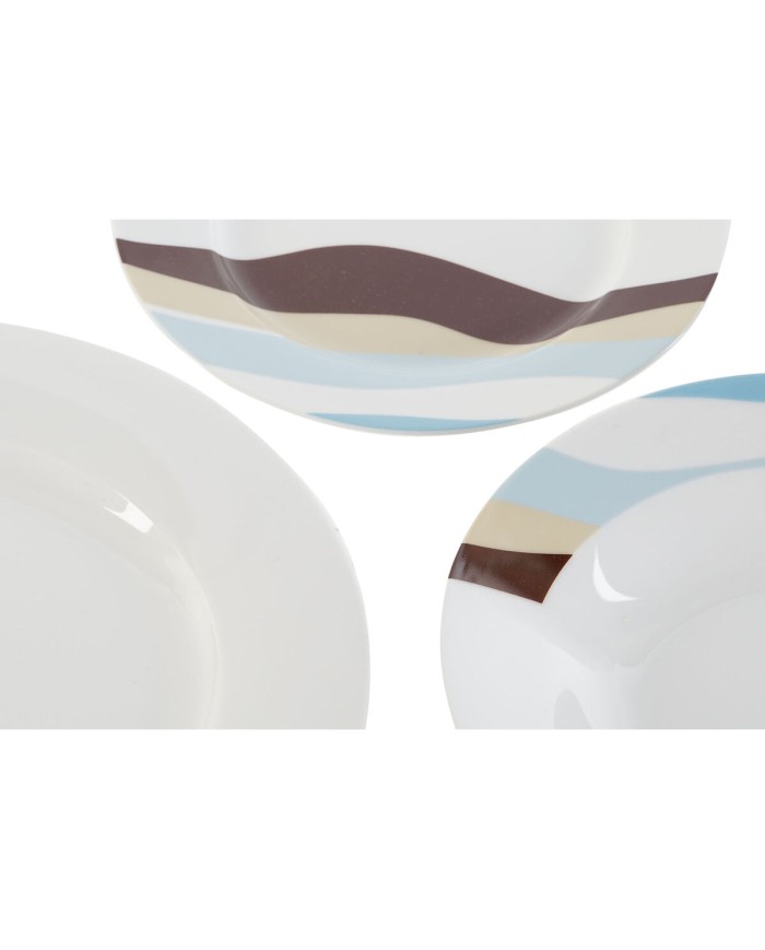 Set di Stoviglie Home ESPRIT Azzurro Verde Porcellana Tropicale 18 Pezzi 27 x 27 x 2 cm Set di Stoviglie Home ESPRIT Azzurro Verde Porcellana Tropicale 18 Pezzi 27 x 27 x 2 cm