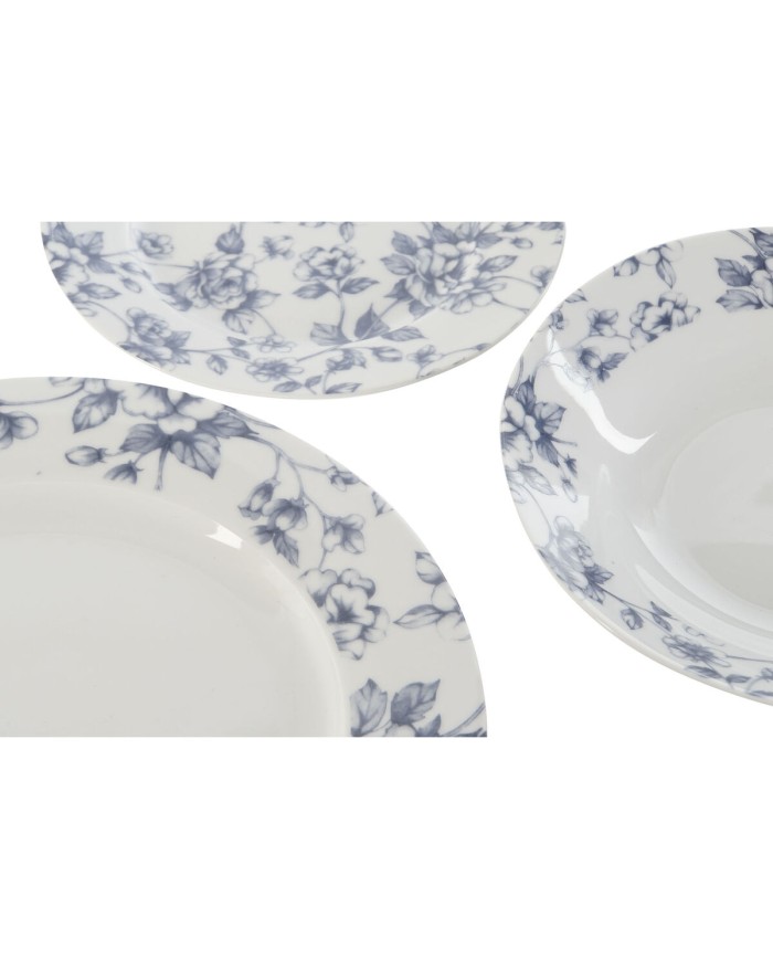 Set di Stoviglie Home ESPRIT Azzurro Porcellana Floreale 18 Pezzi 27 x 27 x 2 cm Set di Stoviglie Home ESPRIT Azzurro Porcellana Floreale 18 Pezzi 27 x 27 x 2 cm