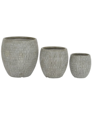 Set di vasi da fiori Home ESPRIT Grigio Fibra di Vetro Magnesio 55 x 55 x 55,5 cm (3 Unità) Set di vasi da fiori Home ESPRIT Grigio Fibra di Vetro Magnesio 55 x 55 x 55,5 cm (3 Unità)