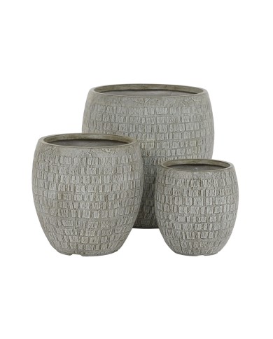 Set di vasi da fiori Home ESPRIT Grigio Fibra di Vetro Magnesio 55 x 55 x 55,5 cm (3 Unità) Set di vasi da fiori Home ESPRIT Grigio Fibra di Vetro Magnesio 55 x 55 x 55,5 cm (3 Unità)