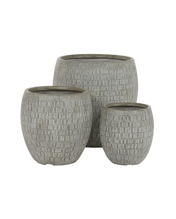Set di vasi da fiori Home ESPRIT Grigio Fibra di Vetro Magnesio 55 x 55 x 55,5 cm (3 Unità) Set di vasi da fiori Home ESPRIT Grigio Fibra di Vetro Magnesio 55 x 55 x 55,5 cm (3 Unità)