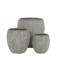 Set di vasi da fiori Home ESPRIT Grigio Fibra di Vetro Magnesio 55 x 55 x 55,5 cm (3 Unità) Set di vasi da fiori Home ESPRIT Grigio Fibra di Vetro Magnesio 55 x 55 x 55,5 cm (3 Unità)