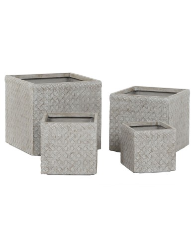 Set di vasi da fiori Home ESPRIT Beige Fibra di Vetro Magnesio 44,5 x 44,5 x 42,5 cm (4 Unità) Set di vasi da fiori Home ESPRIT Beige Fibra di Vetro Magnesio 44,5 x 44,5 x 42,5 cm (4 Unità)