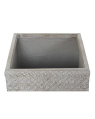 Set di vasi da fiori Home ESPRIT Beige Fibra di Vetro Magnesio 44,5 x 44,5 x 42,5 cm (4 Unità)